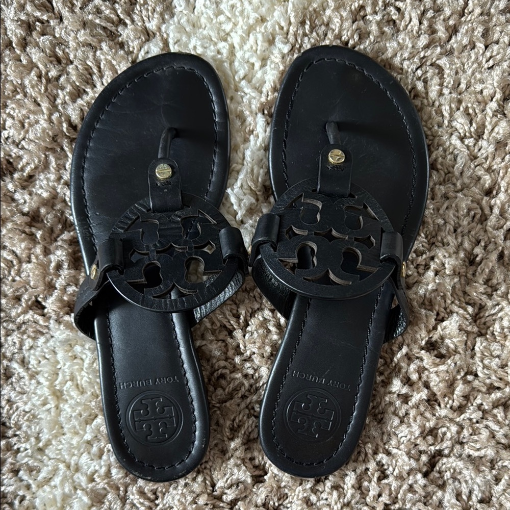 Tory Burch Black Logo Sandals